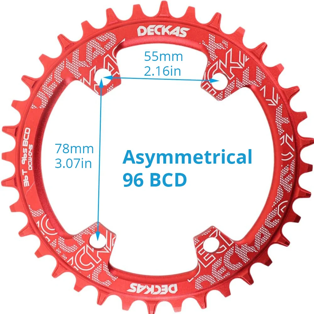 Deckas 96 BCD Chainring for M8000 M7000 M5100 Round Asymmetrical Coroa 96BCD 38T 36T 34T Narrow Wide MTB Bike Plato 32 34 Tooth