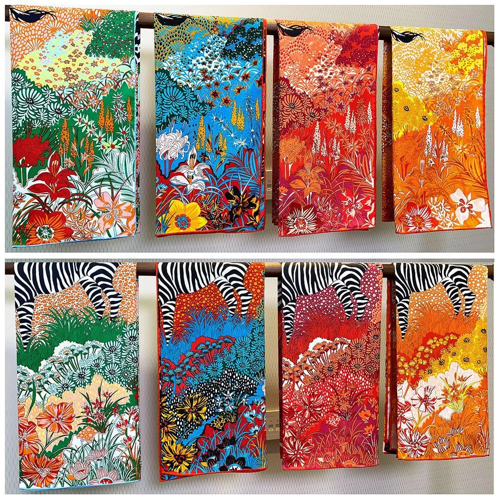 

Retro Handmade Fringed Ladies' Cheered Large Scarf Jungle Secret Garden Print Decorative Faion Accory