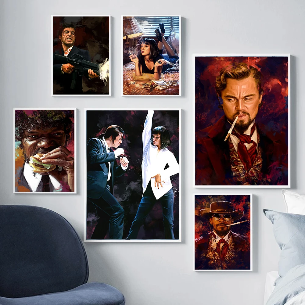 Vintage Movie Poster Blade Runner Fight Club Pulp Fiction Avengers Canvas Painting Wall Art Pictures for Living Room Home Decor