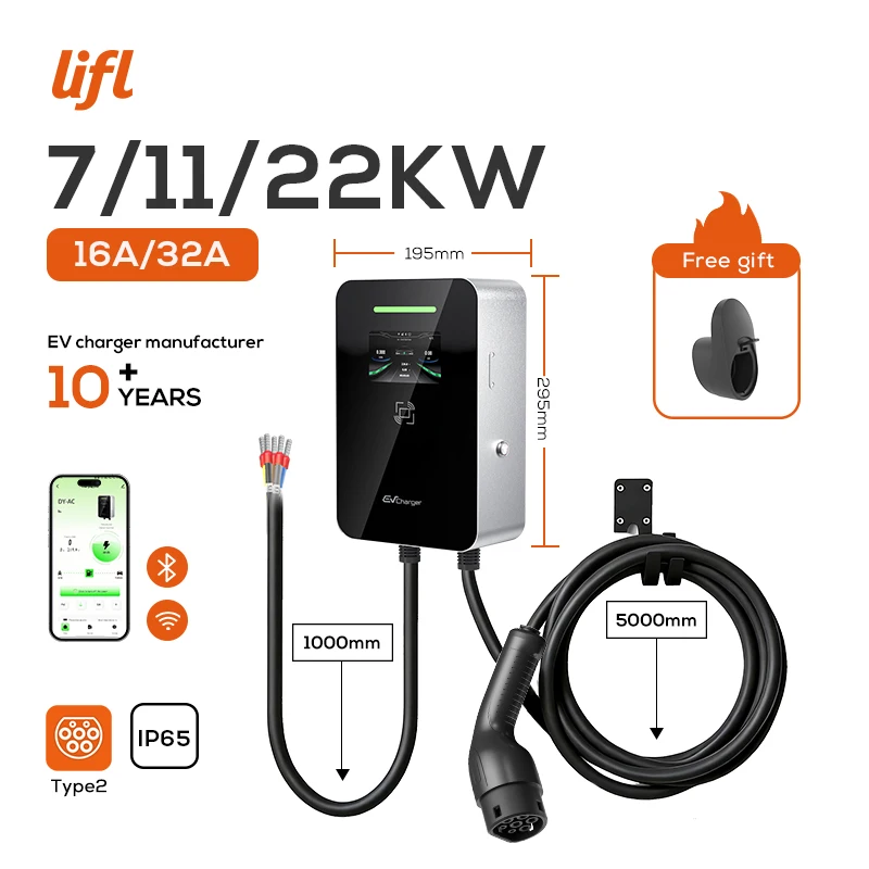 Lifl 7KW 11KW 22KW 3‑Phase Wal - Ev Charger Type 2 22Kw 32A 3 Phase 评论和价格