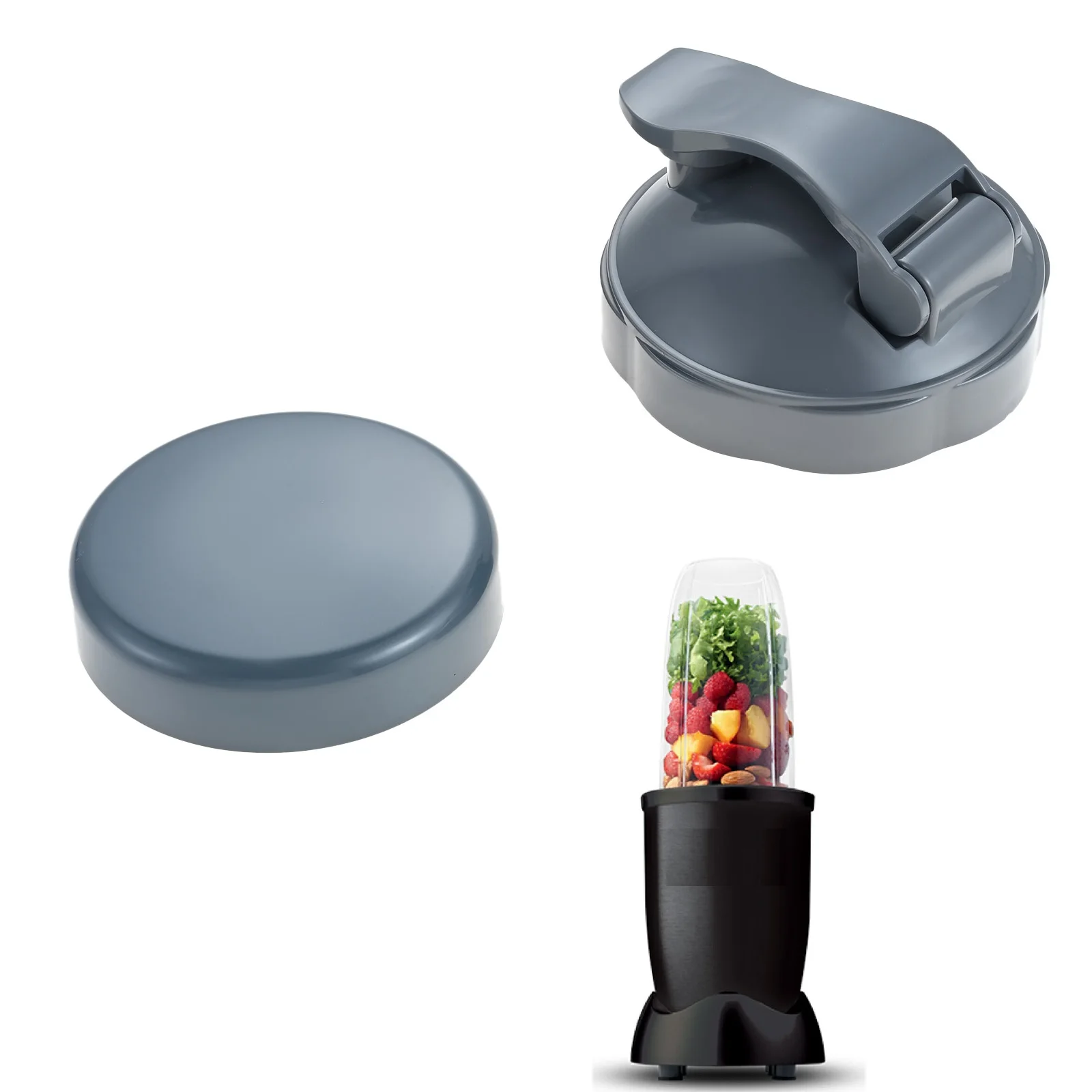 2 pçs/set Flip Top to-Go Tampa Stay-Fresh Resealable Tampas para Nutribullet 600W/900W Liquidificador Espremedor Substituir 18o/24oz/32oz Tampas de Copo