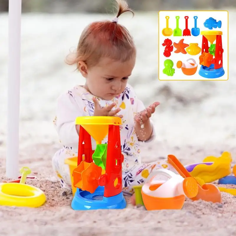 Kid Beach Toy Set Beach Castle Sand Water Toys Sand Toys For Toddlers Kids Outdoor Play With Sand Buckets Trucks And Sand Molds