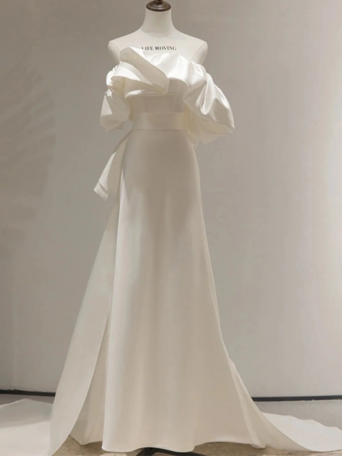 

Элегантное свадебное платье на одно плечо из шелкового атласа с зауженной талией, вечернее платье для помолвки и торжеств в корейском стиле