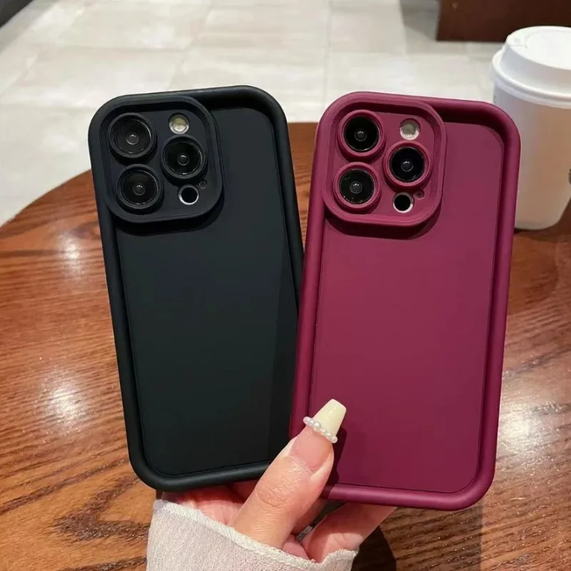 آيفون 17 الهواء 16 15 14 13 12 Mini 11 Pro Max Plus كاندي اللون جراب هاتف أنيق للصدمات غطاء ناعم سليم واقية