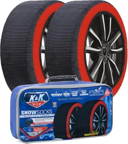 Pro Series Tire Snow Socks for Ultimate Grip - Alternative to Chains for SUVs, Vans, Trucks in Winter Travel