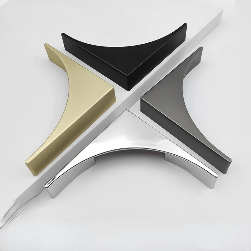 

Modern Triangle Cambered Cabinet Handles Zinc Alloy Originality Drawer Handles Black/Gray/Gold/Silver Handles for Furniture