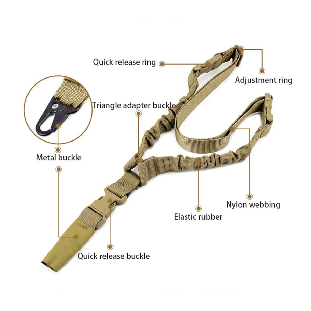 Eslinga táctica de un punto ajustable para Airsoft y Paintball - imagen 4