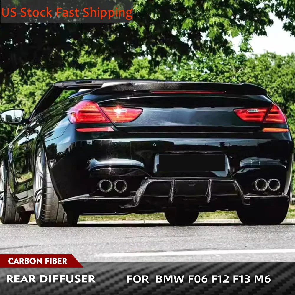 Carbon Fiber Rear Diffuser Compatible with BMW 6 Series F06 F12 F13 M6 2013-2018 Rear Lower Bumper Lip Racing Spoiler Body Kits