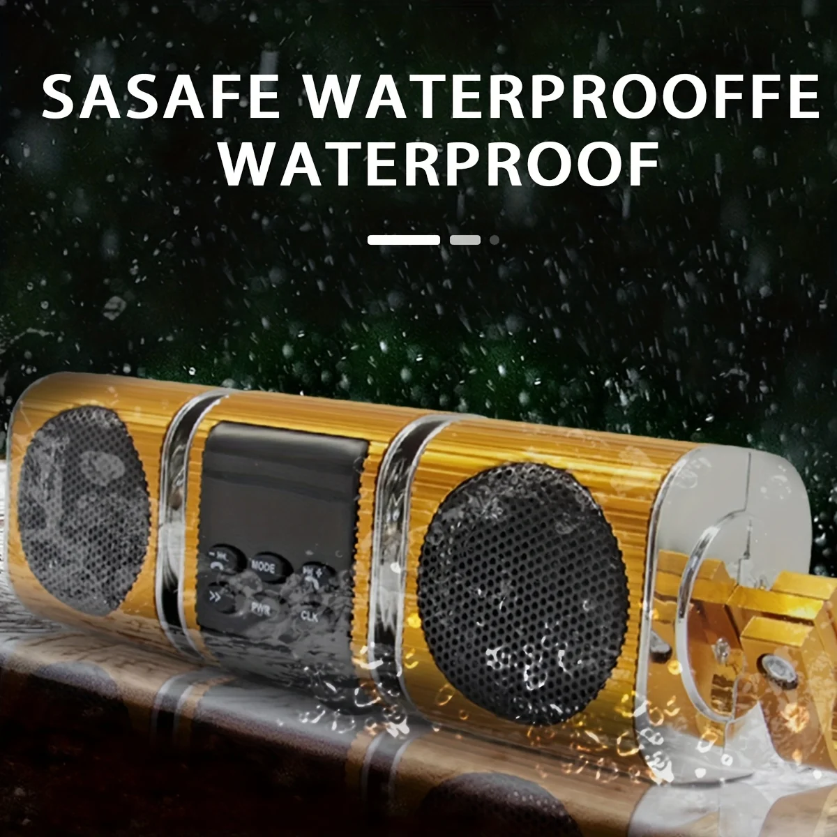 Motorcycle Speakers with Built-in Amplifier Wireless USB & AUX Inputs FM Radio 12V Metal MP3 Player for Off-Road Bikes