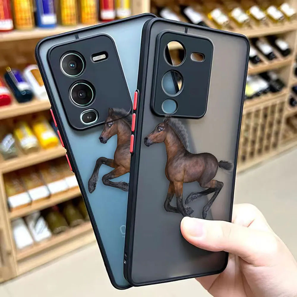 

Shen Jun's Pony Horse Matte Phone Case for VIVO X70 X60 X50 IQOO NEO 5 V29 V20 V21 V23 V25 PRO PLUS Case Funda Coque Shell Cover