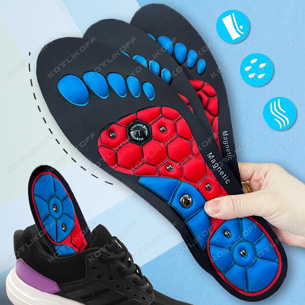 Стельки для акупрессуры, ортопедические стельки для мужчин и женщин, стельки для обуви, амортизирующие стельки, магнитные стельки для похудения