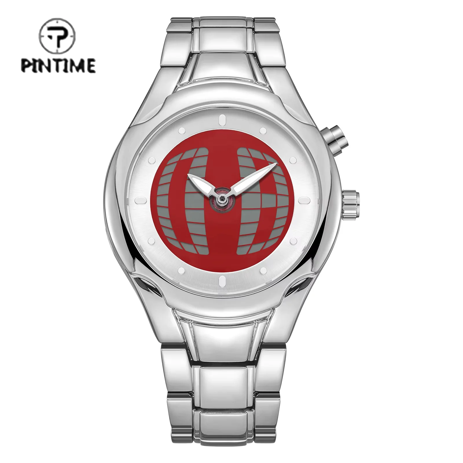 PINTIME круглые цифровые часы для мужчин повседневные спортивные кварцевые наручные часы лучший бренд водостойкий креативный цифровой дизайн хронограф