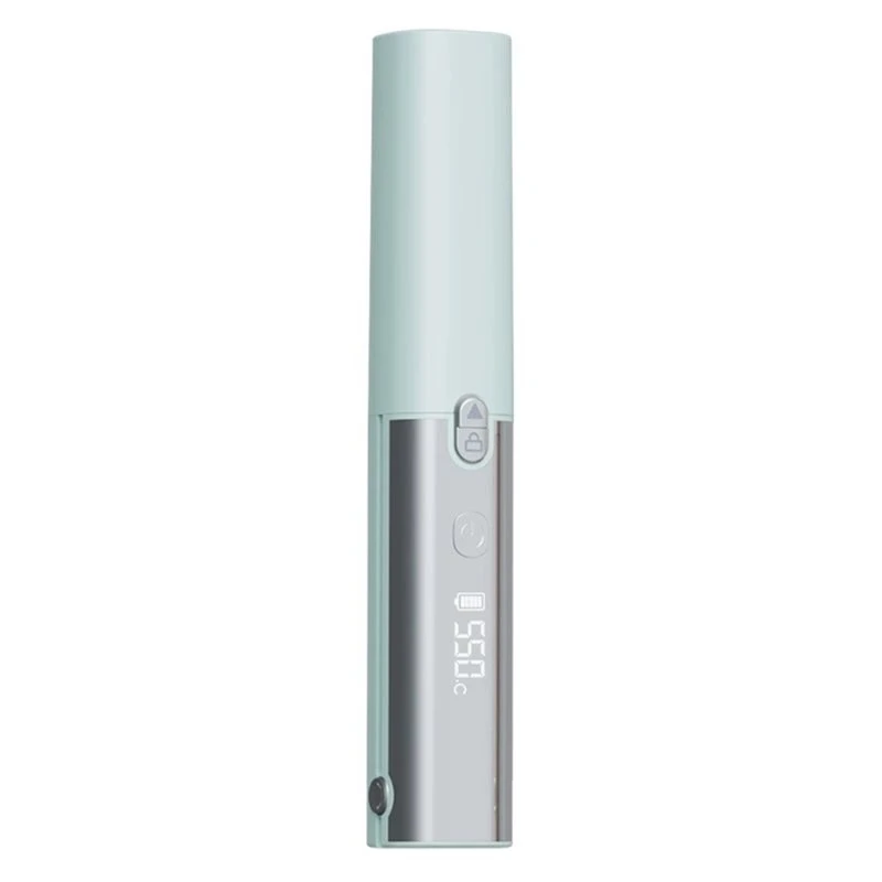 B53C Curler Portable Wireless Mini Hair Straightener Rechargeable Digital Temp Display Ceramic Coating Straightening Tool Blue