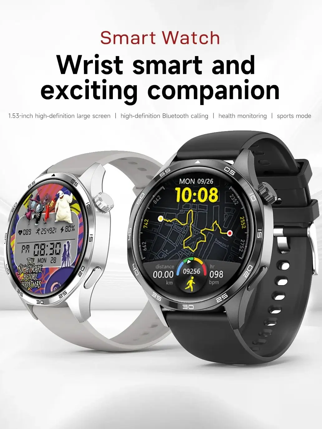 Gt5 pro relógio inteligente masculino 5 pro amoled tela hd bluetooth chamada trajetória gps nfc