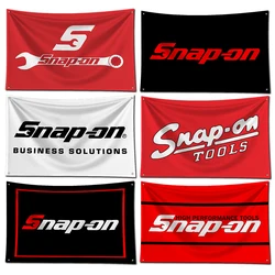 3x5 Ft S-Snap-on Tools Flag Polyester Digital Printing Banner for Garage Wall Art Out Door Decoration With Brass Grommets