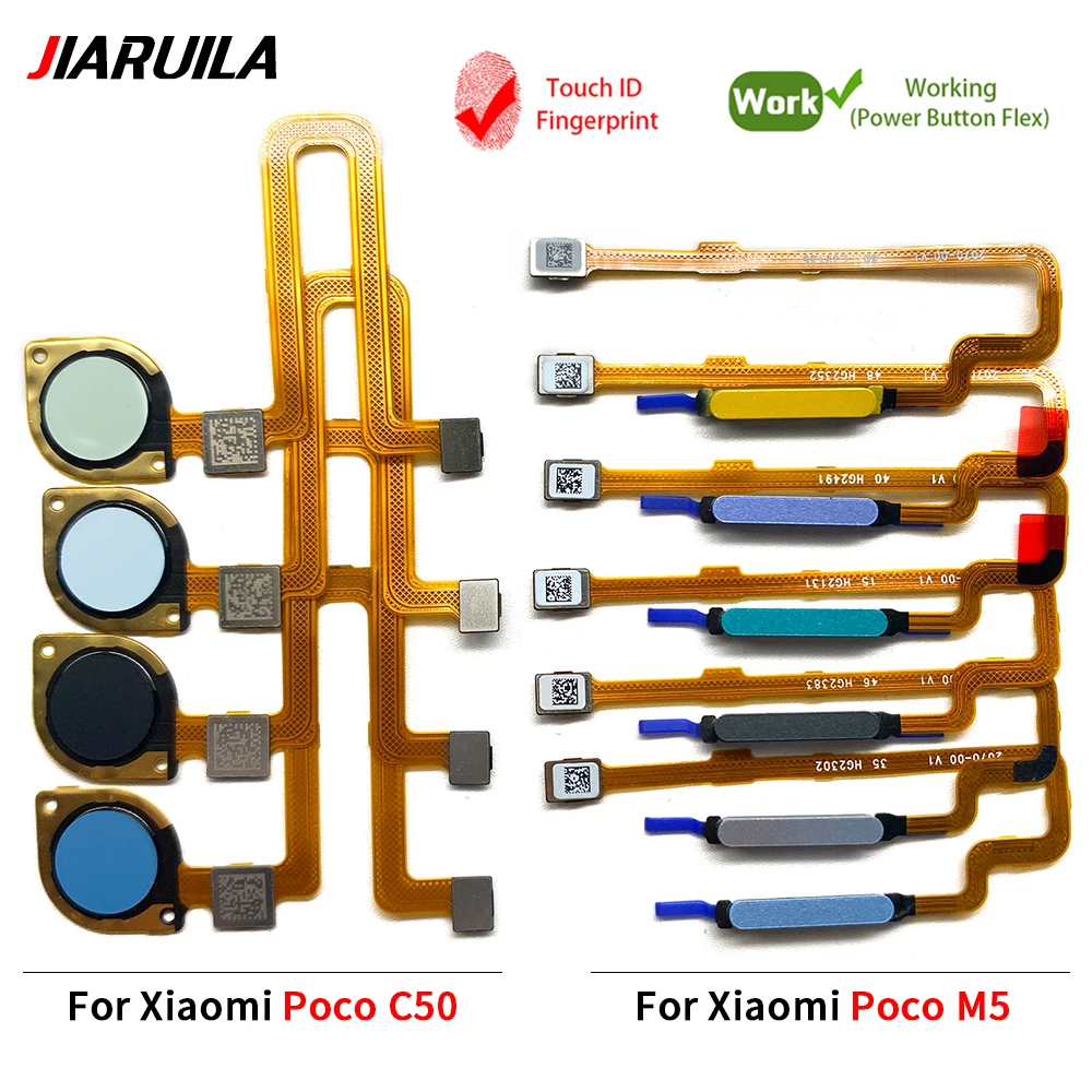 Home Button Flex Cable For Xaiomi Poco C50 M5 M5S / Redmi A1 Plus Fingerprint with Power Button Touch Sensor Flex Ribbon