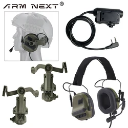 ARM NEXT F10 Tactical Headset Hunting Shooting Noise Cancelling Headphones with Brackets Fit for Wendy M-LOK ARC Helmet