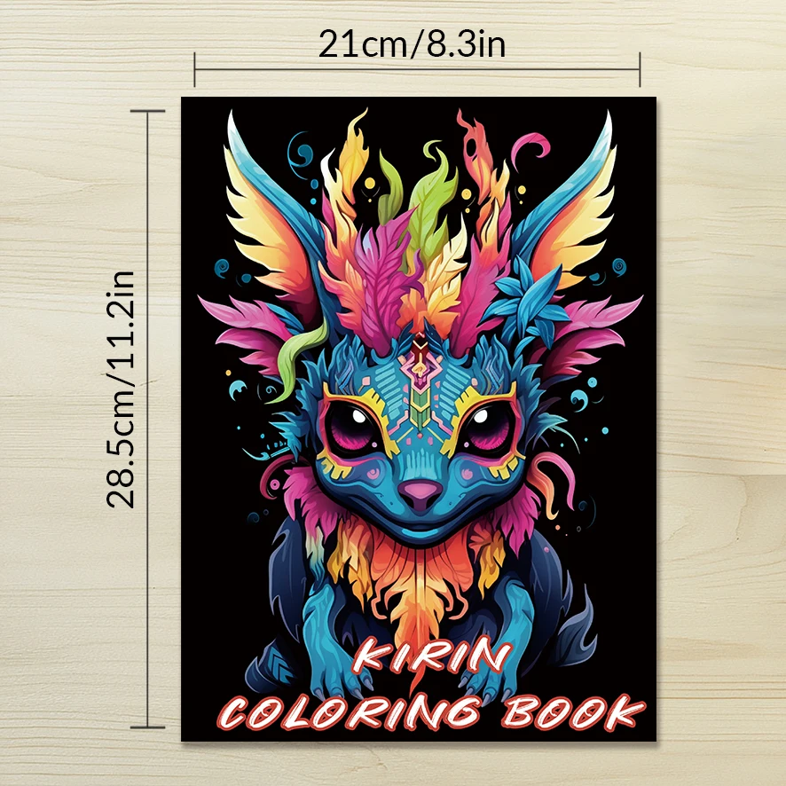 Coloring Book - 8.3 x 11.2 inches 32 pages of amazing creatures coloring book - ideal gift for family or friends