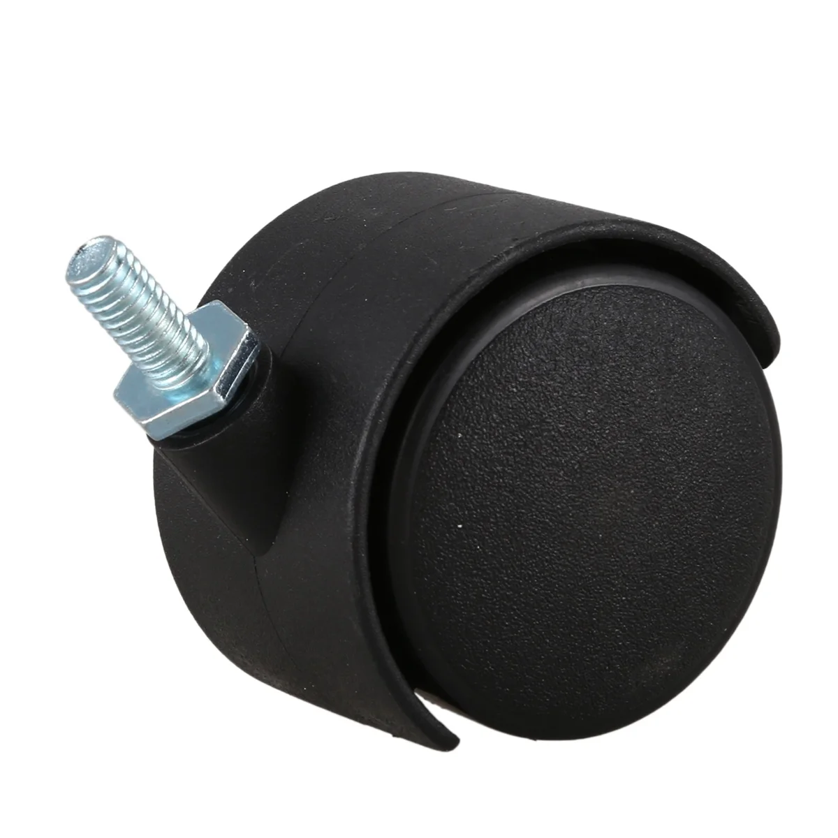 Rodízio giratório de roda dupla ABNP com haste rosqueada de 6 mm 40 mm preto