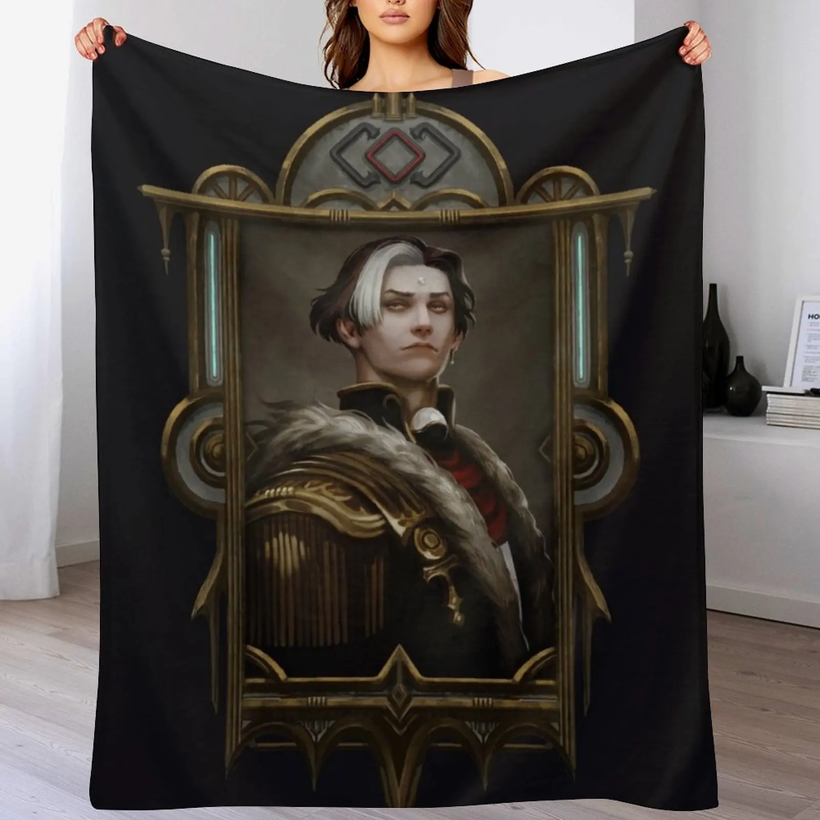 Solus zos Galvus framed portrait Throw Blanket Vintage Weighted Blankets