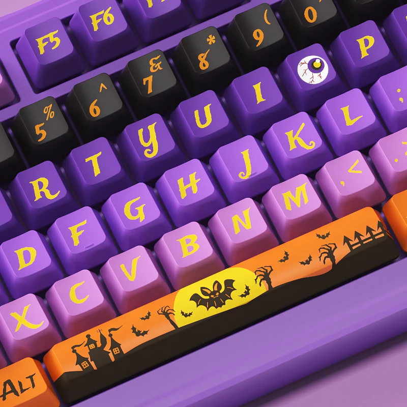 Sublimation Keycaps Halloween Thriller Night Original Factory Height Support 6.25 Satellite Axis 75 etc