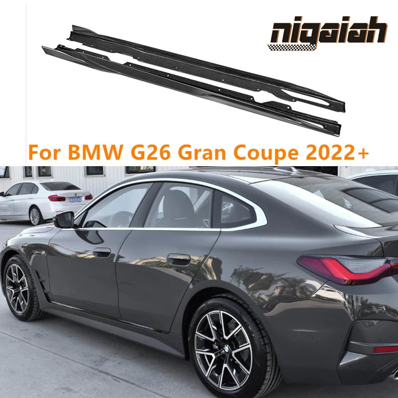 G26 High Quality Dry Carbon Fiber Side Skirt Extension for BMW G26 4 series Gran Coupe 2022 Side Bumper Lip