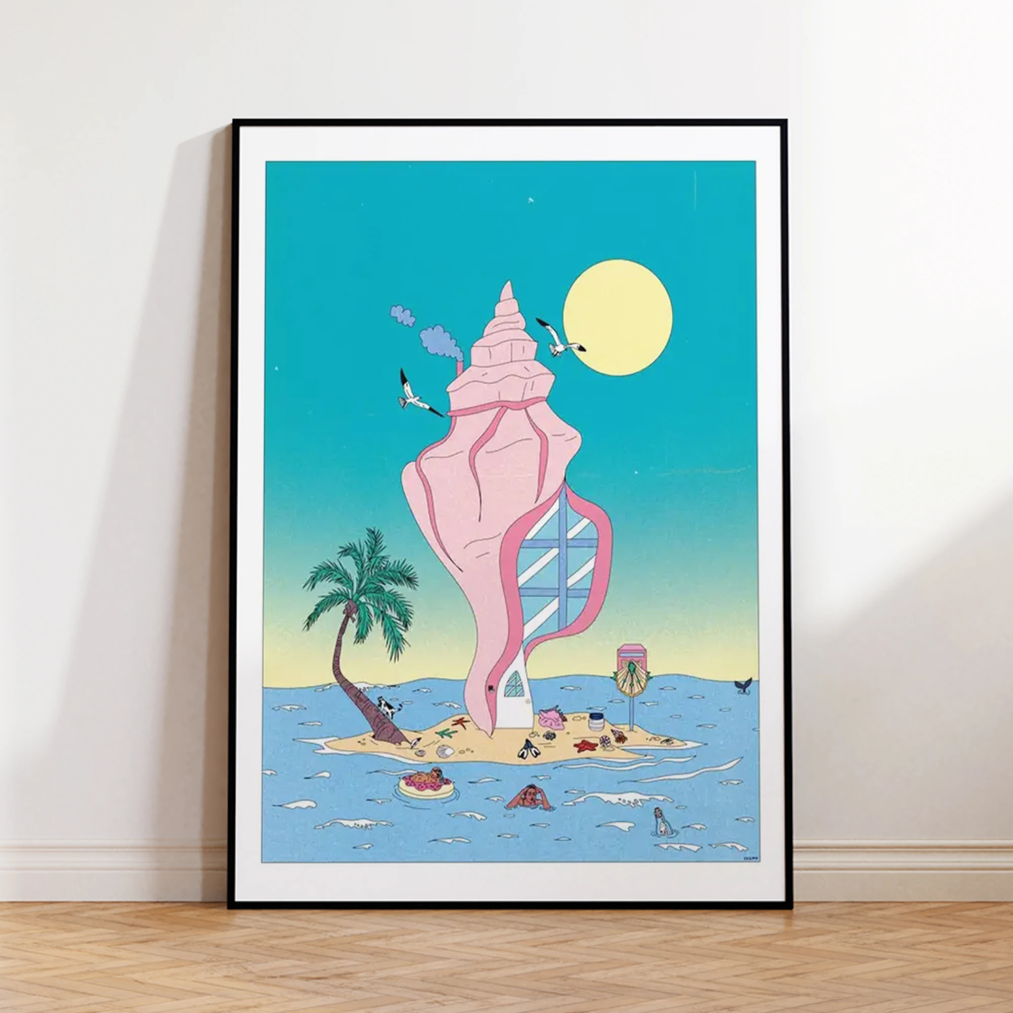 Modern Fun Conch House On The Beach Wall Art Print Canvas Painting Poster Picture For Living Room,Bedroom Home Decor