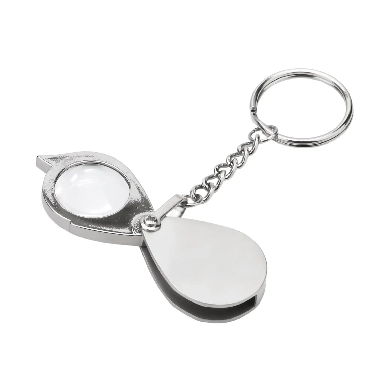 10X Foldable Pocket Jewelry Magnifier Jewelers Loupe Reading Magnifying Glass Keychain for Seniors Jewelers Coins Stamps Hobbies