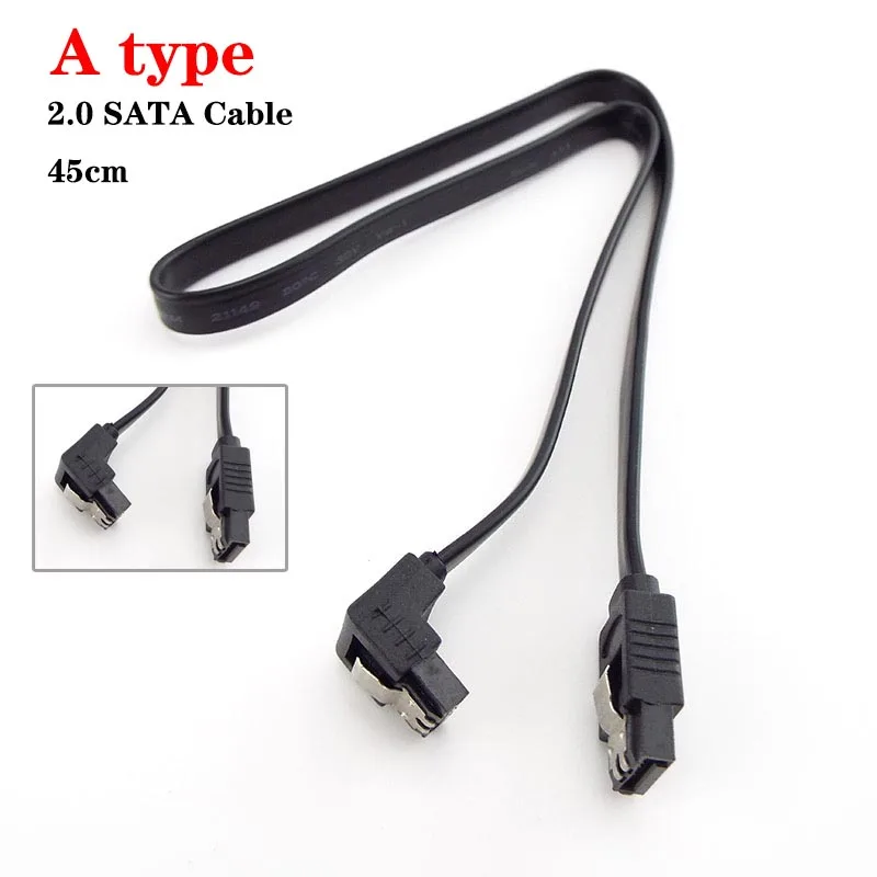 HDD black High Speed SATA Hard Disk Cables Drive 2.0 3.0 Data 90 Degree 40cm 45cm Cable SATA 6Gb/s connectors For Computer PC D1