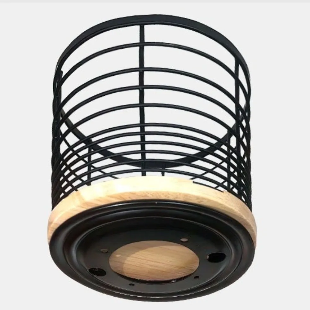 

Hollow Out Rotating Utensil Holder Wooden Base Round Shape Kitchen Storage Bucket Drainage Hole Stable Cooking Utensil Rack