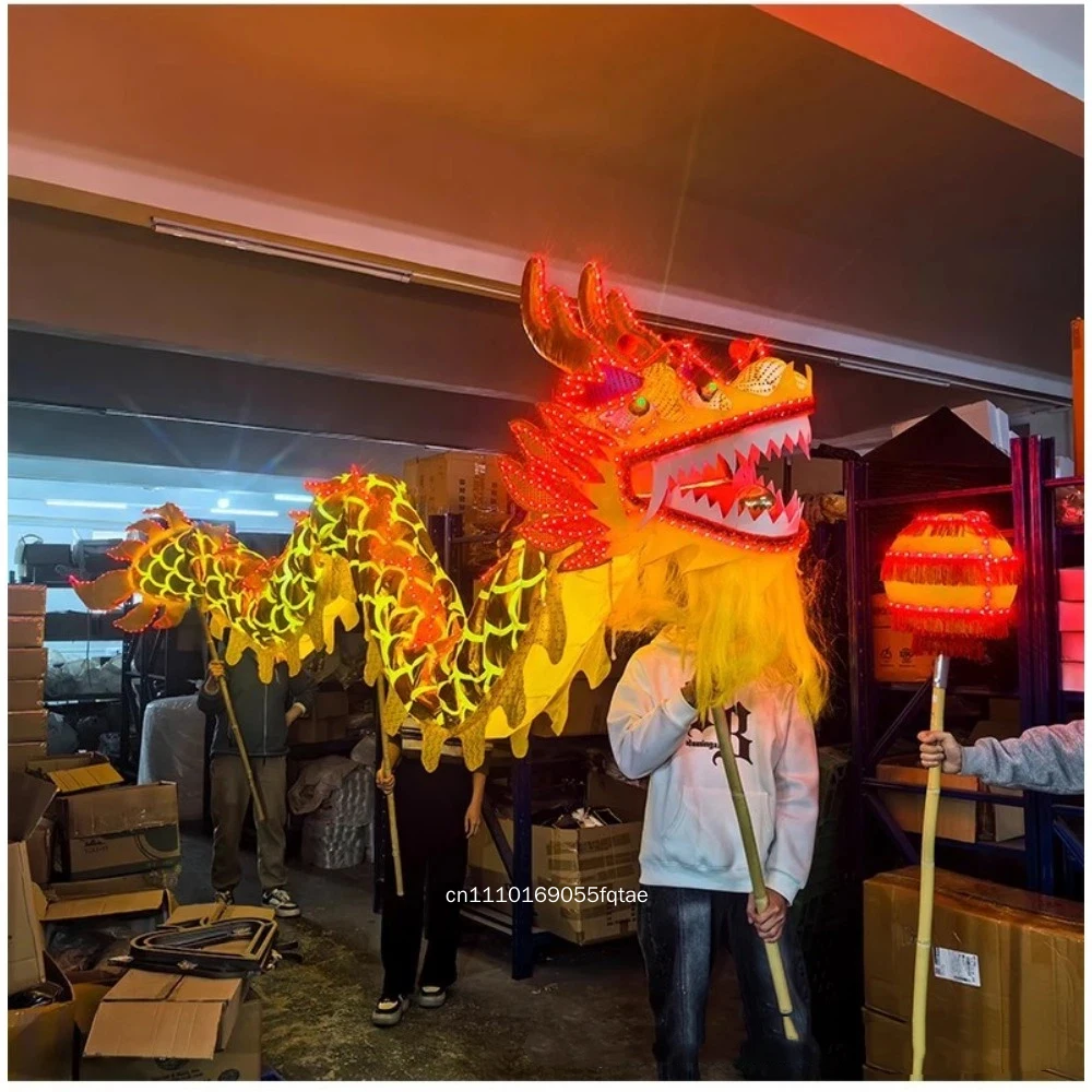 Colorful LED Light Up Dragon Prop Chinese Dragon Dance Lion Dance Bar Holiday Celebration Performance Halloween Cosplay Prop