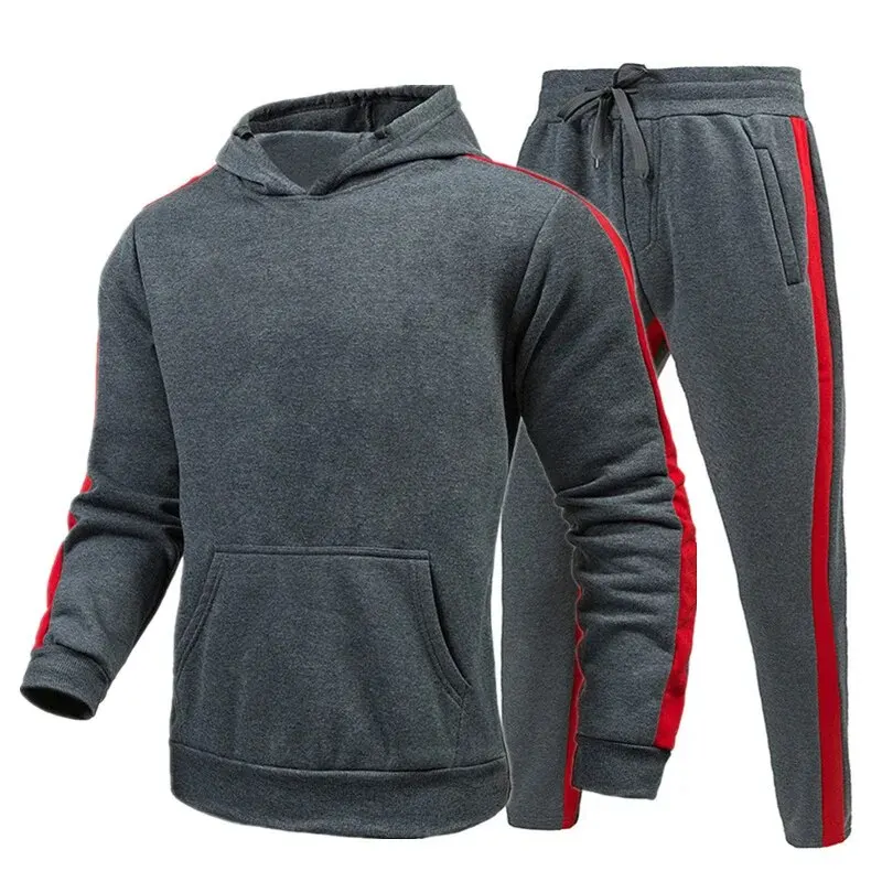 Nova moda agasalho para homens com capuz de fitness roupas de ginásio dos homens correndo conjunto roupas esportivas jogger terno de inverno esportes