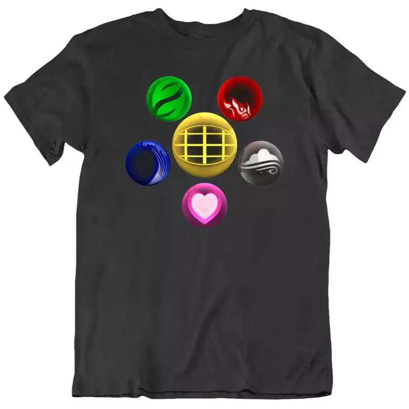 The Power Rings Fire Water Earth Wind Heart Capitán Planet Tv camiseta nueva
