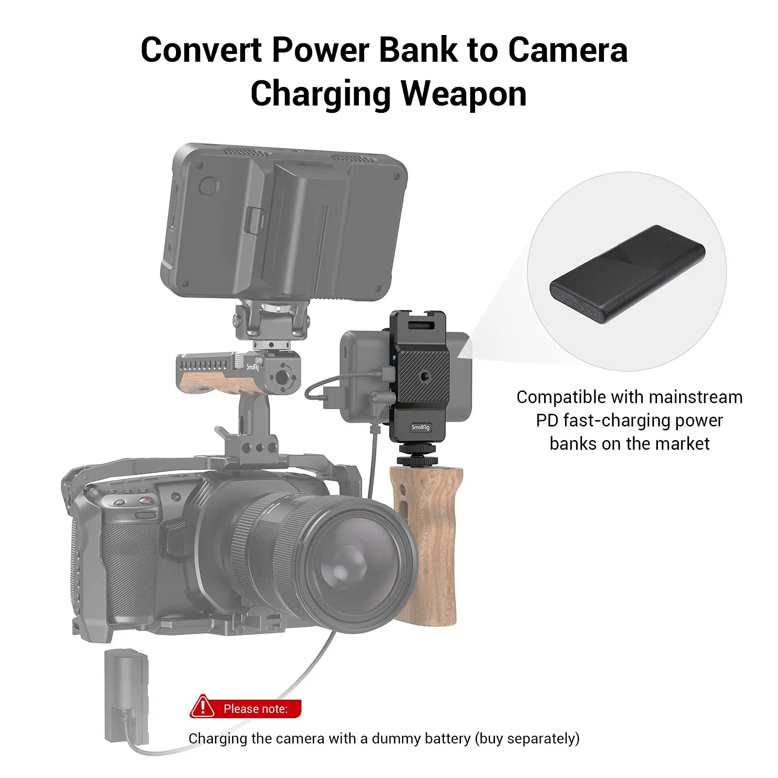 SmallRig Universal Power Bank Adapter For Sony for Canon for Nikon Video Shoot With Cold Shoes Mount Camera Accessories 3085