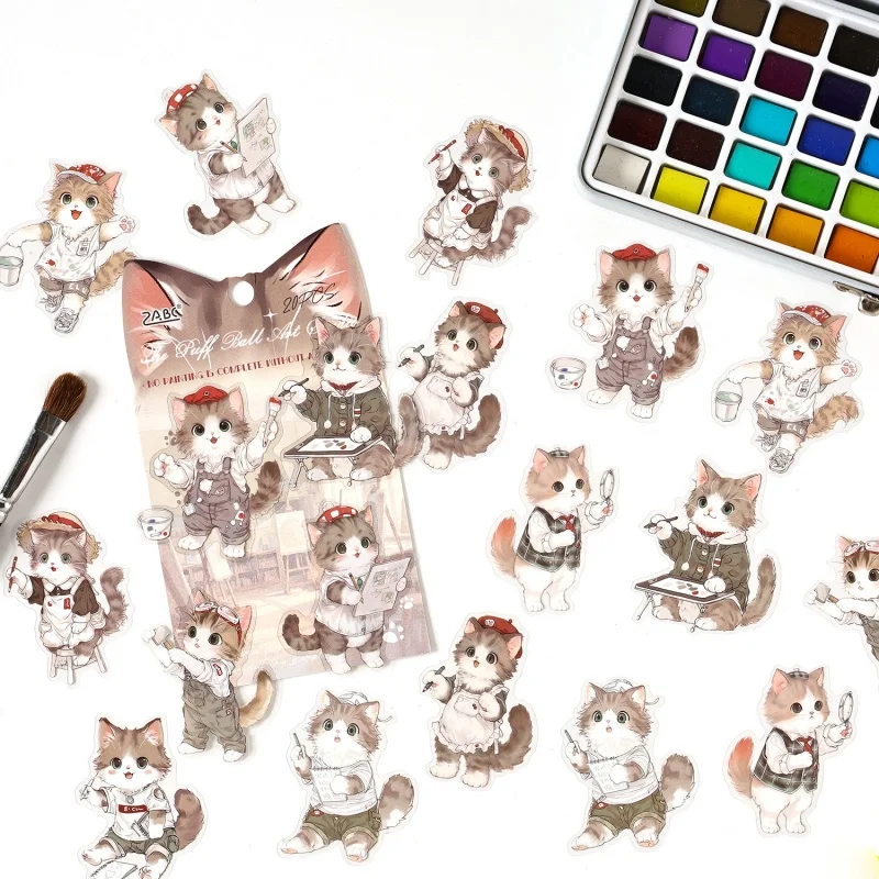 30pack/lot Kawaii Cat Sticker Cute Scrapbook DIY Diary Decorative Sealing Sticker Album Stick Label