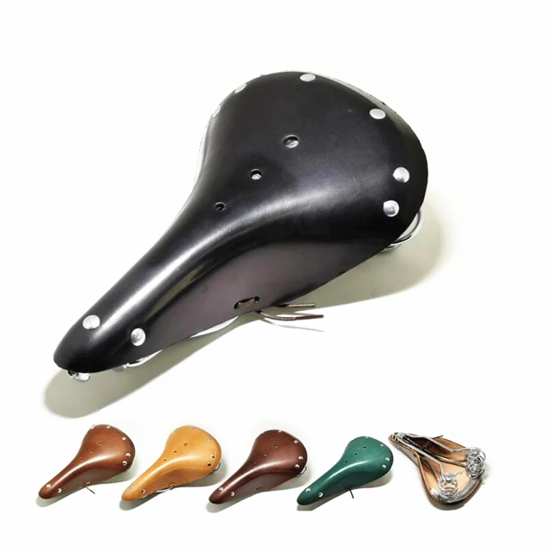 FREE- Retro Vintage Bicycle Saddle Pure Cowhide Handmade Sport Cycling Bike Seat Various Styles Are Available G98