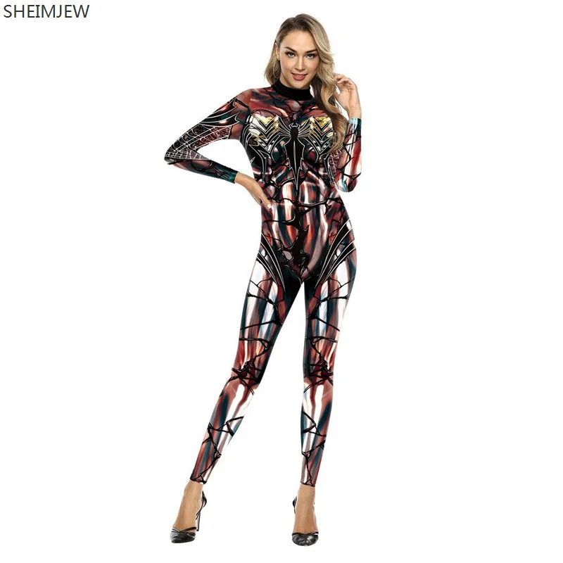 

2024 Punk Style The Wonder Magic Heroes Pattern 3D Print Sexy Bodysuits Cosplay Costume Jumpsuit Adults Onesie Skinny Outfit