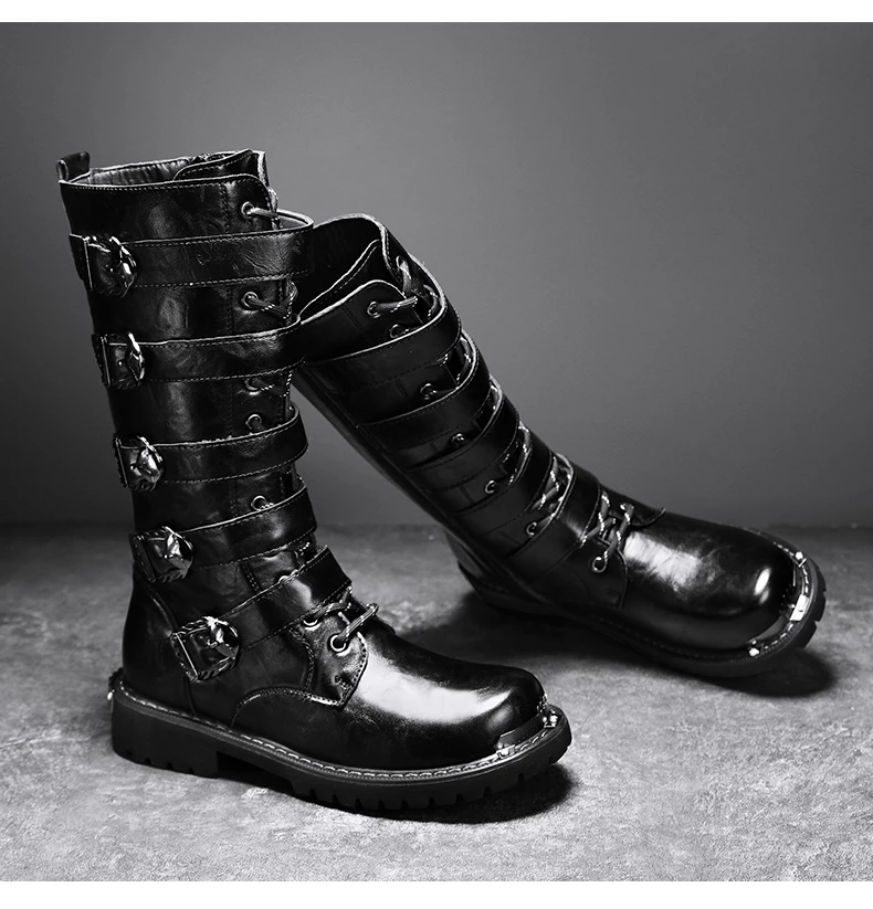 Herrenstiefel für vier Jahreszeiten, neue High-Top-Freizeitstiefel für den Außenbereich, Sicherheitsschutz-Arbeitsstiefel, Motorradstiefel, Outdoor-Stiefel in Übergröße – Detail 15