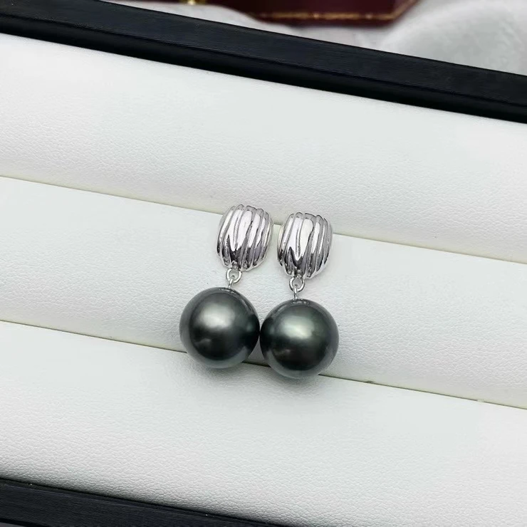 925 Sterling Silver Earrings Mount Findings Settings Base Mounting Parts Accessory for 11-12mm Pearls