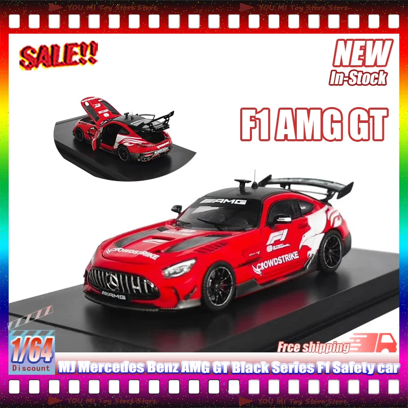 En Stock 1:64 Mj Mercedes Benz Amg Gt serie negra F1 coche de seguridad aleación miniatura modelo fundido a presión juguete para regalo personalizado nuevo en Stock