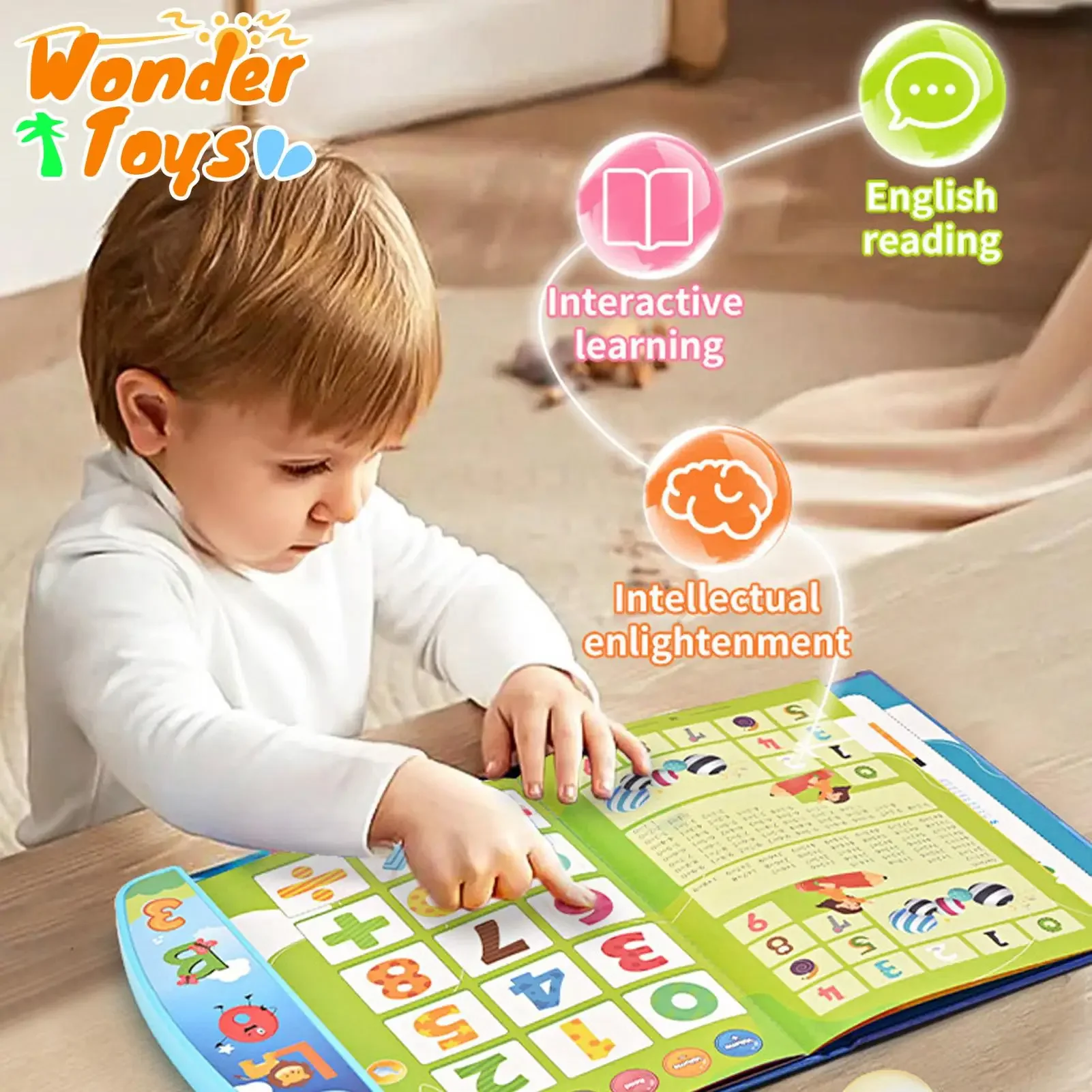

Toddlers Early Learning Electronic Book English Alphabet Educational Stories Books with Sound for Kids Students Children Baby