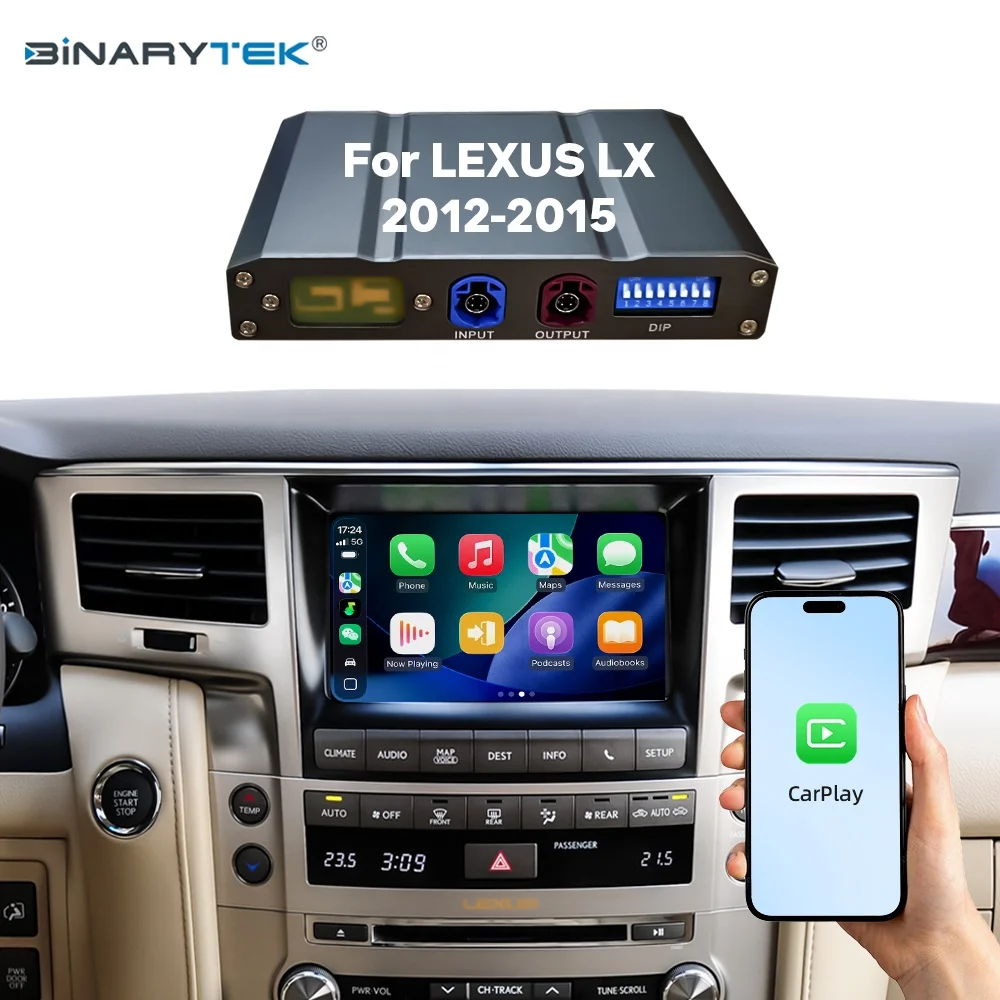 NewFor Lexus LX570 2012-2015 Linux Interface Box Wireless CarPlay Android Auto CarPlay Module Decoder Car Radio Binarytek