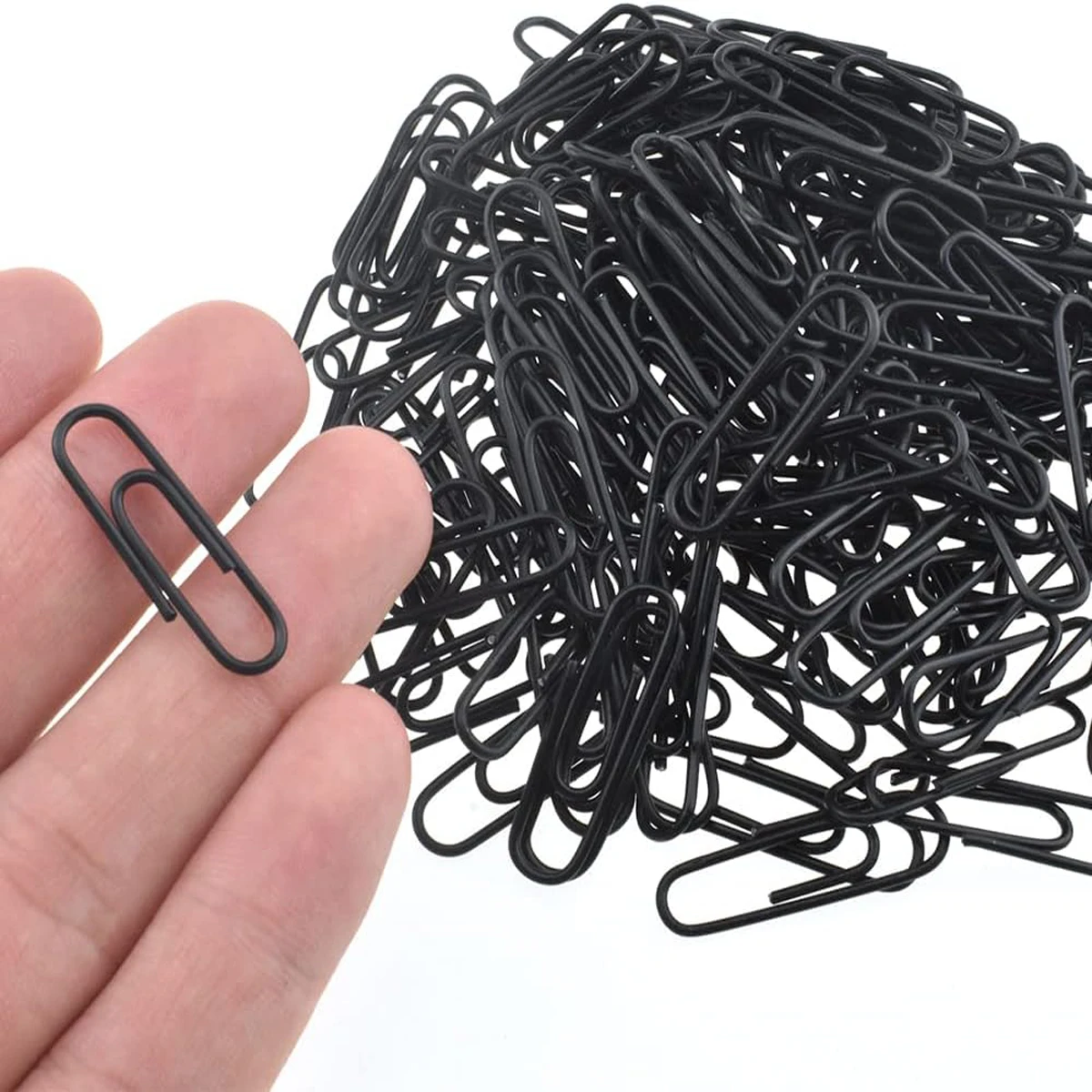 Bulk Pack 200/500 Pcs Black Paper Clips for Office School DIY Document Organization Heavy Duty Clipping Bookmarks