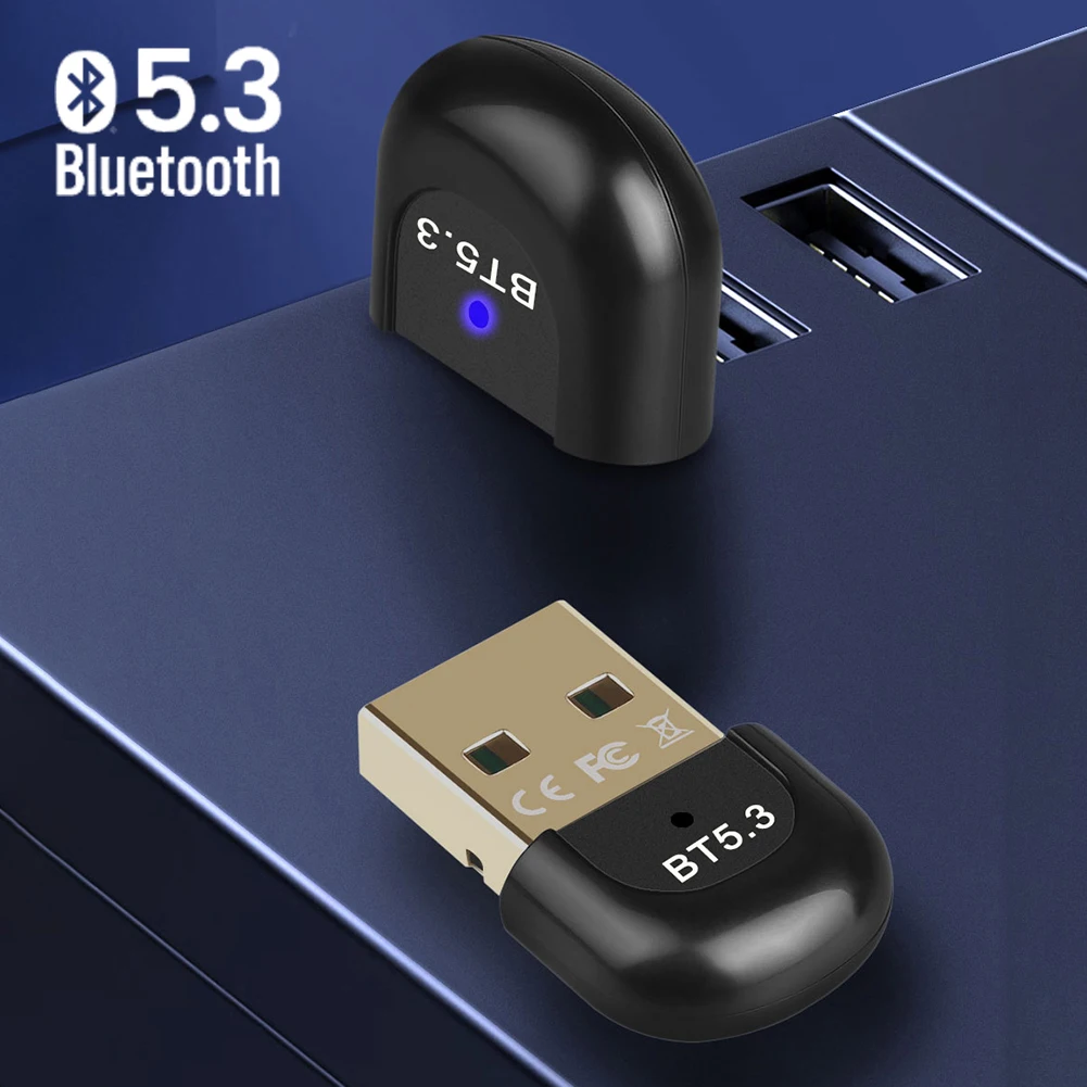 USB Bluetooth 5.3 Adapter Bluetooth USB Transmitter Speakers Keyboard Mouse Printer Receiver for PC Win 7/8/10/11