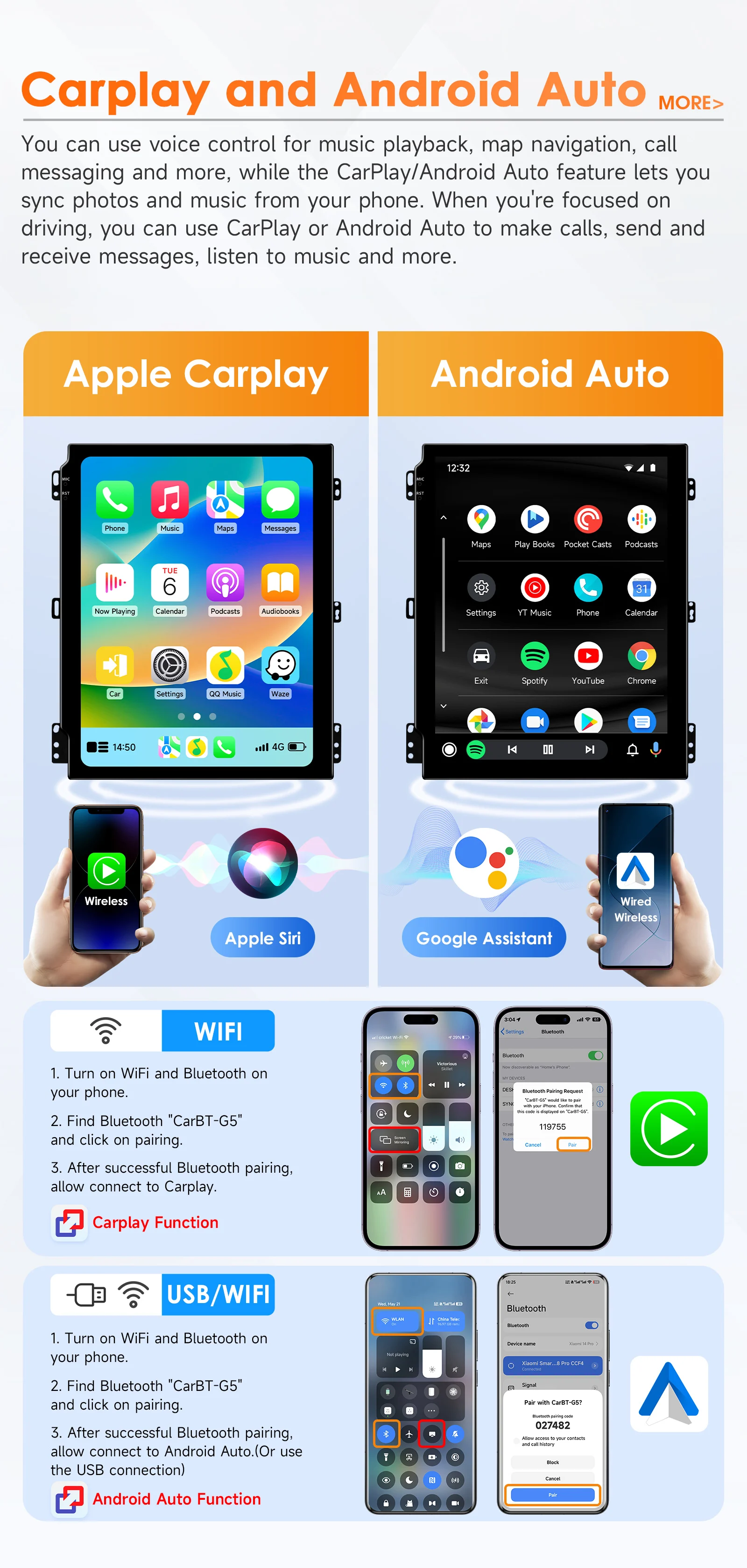 Hizpo Carplay 4G AI-Systeme Android 14 Autoradio für Toyota Camry 2015-2017 Player GPS 2din Autoradio 360-Grad-Kamera Multimedia – Detail 16