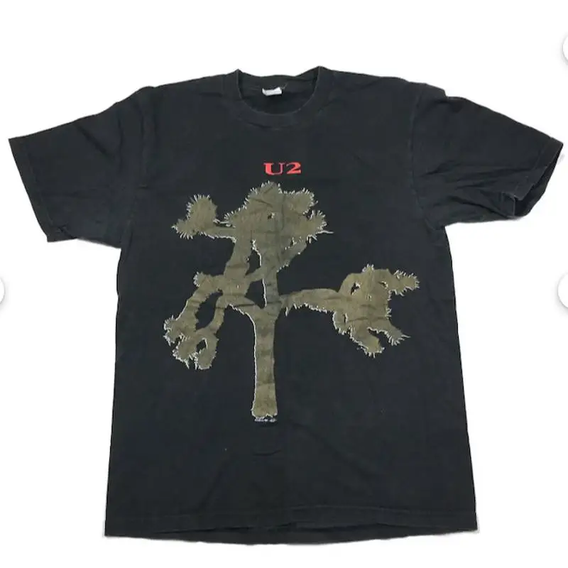 VTG U2 1987 Joshua Tree Camiseta de doble cara Tour Concert Hering Tag para hombre