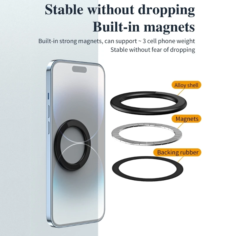 Sleek Metal Phone Stand Reliable Magnetic Wall Support Convenient One Handed Use Wall Mount for 12/13/14/15 Series K1KF