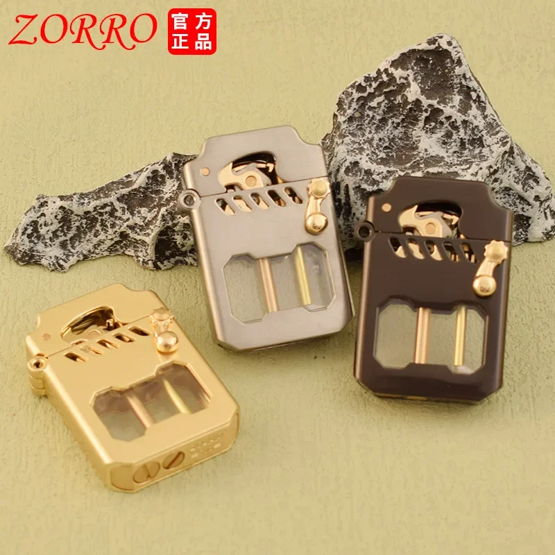 2025 New Zorro Kerosene Lighter Cyber Mecha Transparent Bin Rocker Cool Classic Torrens Tide Men Lighters Wholesale