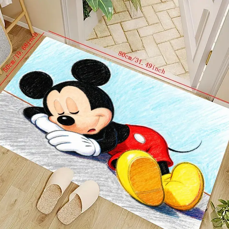 

1 шт., милый спальный коврик с Микки Маусом, персонажем мультфильма, 50x80 см/19,68x31,49 дюйма, мягкий нескользящий моющийся напольный коврик для детской комнаты