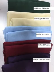 Howmay 100% pure silk fabric remnant mixed for women's dress lining and DIY handmade  chiffon organza pongee satin